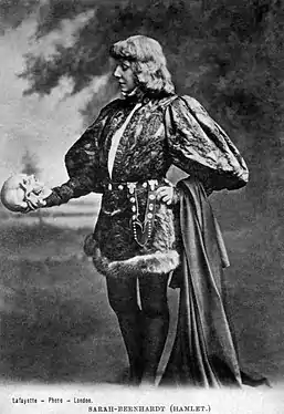 Image 42French stage actress Sarah Bernhardt as Hamlet in 1899 (photo by Lafayette Photo, London) (from Portal:Theatre/Additional featured pictures)