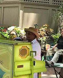 Playing piano in Bryant Park, New York