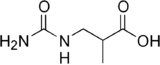 Skeletal formula of beta-ureidoisobutyric acid