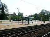 The forecourt of the station overlooks the site of the former freight shed