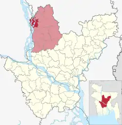 Location of Bhuapur Upazila