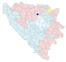 Location of Usora municipality within Bosnia and Herzegovina.