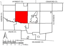 Location of Big Island Township in Marion County