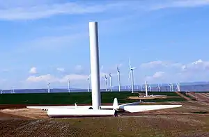 Image 26Part of the Biglow Canyon Wind Farm, Oregon, United States with a turbine under construction (from Wind farm)