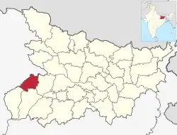 Location of Buxar district in Bihar