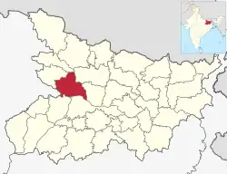 Location of Saran district in Bihar