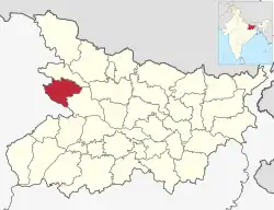 Location of Siwan district in Bihar