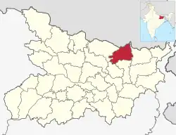 Location of Supaul district in Bihar