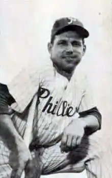 Photograph of a man in a Philadelphia Phillies uniform