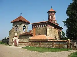 Romanian Orthodox white church in Baia (German: Baja, Stadt Molde, or Moldenmarkt)