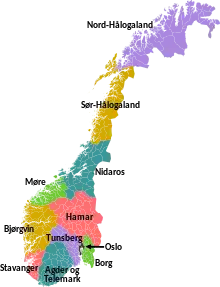 Location of the Diocese of Nidaros