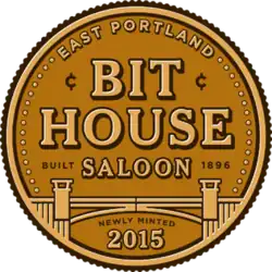 Circular logo for the Bit House Saloon