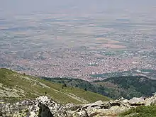 A view to Bitola from Baba mountain