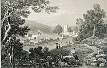 St Peter's, Blaina, Monmouthshire in 1820. Steel engraving from a drawing by Henry Gastineau.