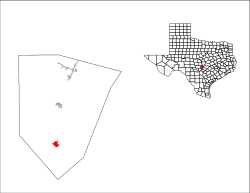 Location of Blanco within Blanco County