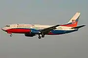 A Boeing 737-300 approaching Moscow-Vnukovo Airport in 2009.