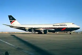 747 in "Landor" livery (photo from 1988, livery used 1984–2002)