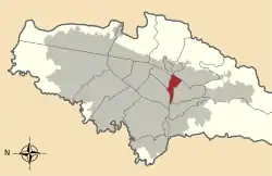 Location of the locality in the city of Bogotá