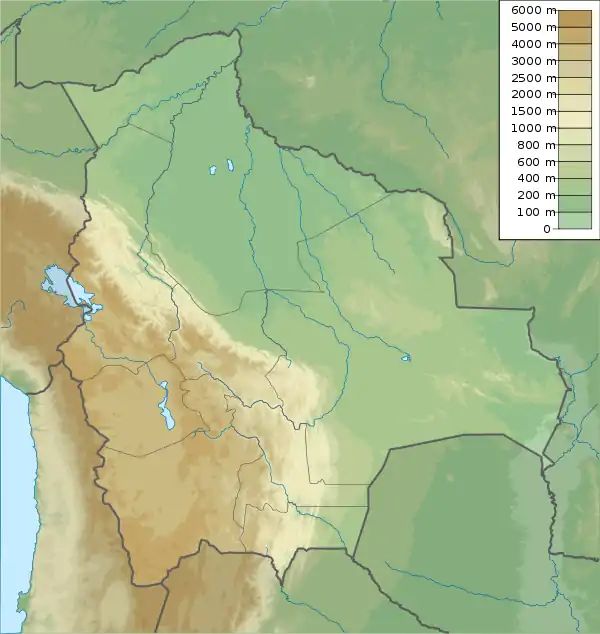 Location of Lawrawani Lake in Bolivia.