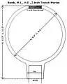 Diagram showing bomb dimensions