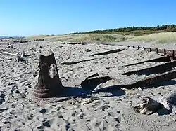 Remains of the Hydrabad on Waitarere Beach