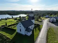 Borgvattnet church and village center with shop