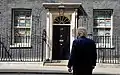 Children's "Thank You NHS" signs displayed in the windows of 10 Downing Street