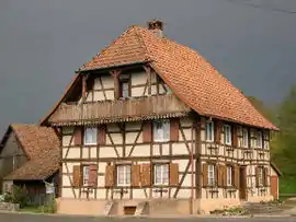 Half-timbered house in Boron