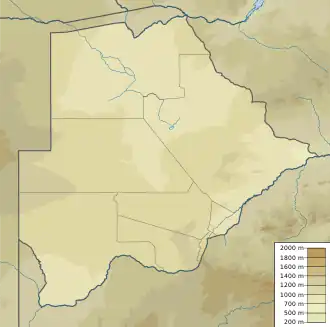 Location of Lake Makgadikgadi in Botswana.