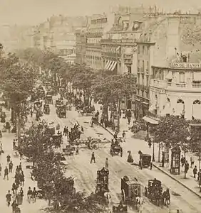 The Boulevard des Italiens between 1860 and 1870.