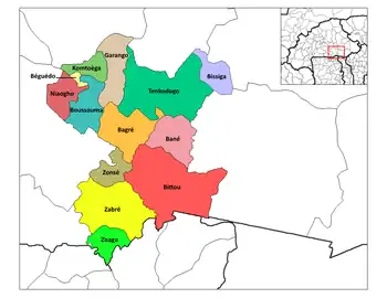 Tenkodogo Department location in the province