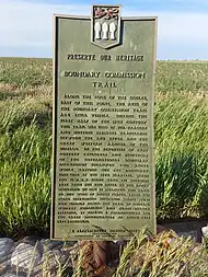 Boundary Commission Trail plaque near Roche Percee, Saskatchewan