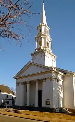 Bradford's First Church of Christ, facing the common