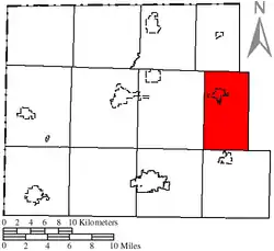 Location of Brady Township in Williams County