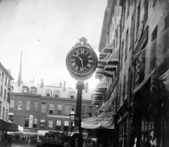 Brattle Street, looking up towards Tremont Row, c. 1860s (Bostonian Society)