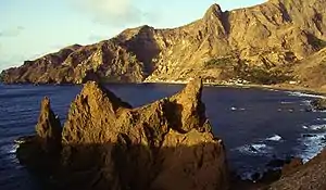 Bay of Fajã with Fajã de Água in the background