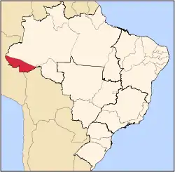 Location of Acre in present-day Brazil