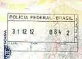 Brazilian immigration exit stamp.