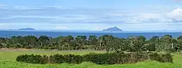 Panorama of the Hen and Chicken Islands and Sail Rock