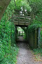 Path through a steep-sided cutting