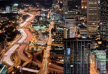 Atlanta Downtown Connector at night