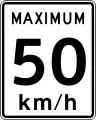 Speed limit sign in British Columbia and Yukon