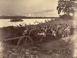 Image 3British soldiers dismantling cannons belonging to King Thibaw's forces, Third Anglo-Burmese War, Ava, 27 November 1885. Photographer: Hooper, Willoughby Wallace (1837–1912). (from History of Myanmar)