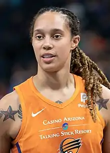 Griner with the Phoenix Mercury in 2019.