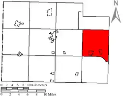 Location of Brown Township in Paulding County