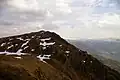 The mountain Bruviknipa, with Vaksdal in the far back right