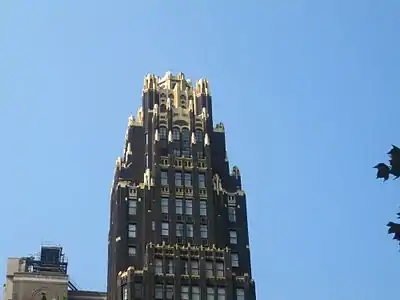 The American Radiator Building in New York City by Raymond Hood (1924)