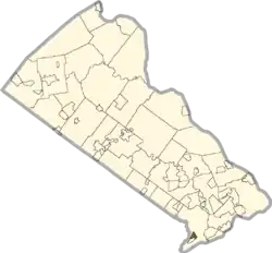 Location of Eddington within Bucks County