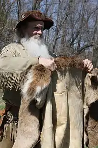 Authentic historical reenactor in buckskins