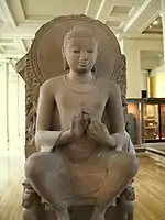 A different Sarnath Dharmachakra Pravartana Buddha of same period, British Museum